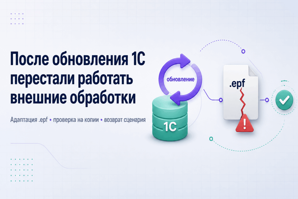 После обновления 1С перестали работать внешние обработки